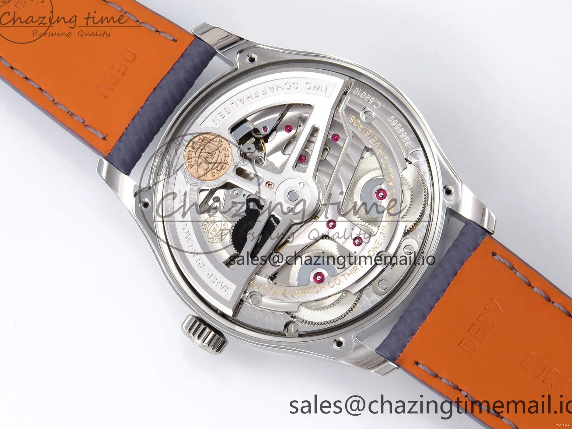 MIROTIME 0502 Lightweight Portugieser Automatic SS IW501708 APSF 1:1 Best Edition Light Blue Dial on Gray Leather Strap A 7012